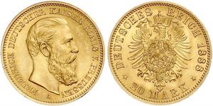 20 Mark Kingdom of Prussia (1701-1918) Gold Frederick III, German Emperor (1831-1888)