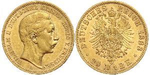 20 Mark Kingdom of Prussia (1701-1918) Gold Wilhelm II, German Emperor (1859-1941)