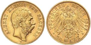 20 Mark Kingdom of Saxony (1806 - 1918) Gold 