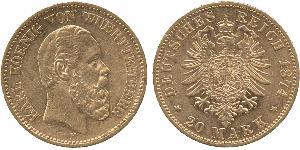 20 Mark Kingdom of Württemberg (1806-1918) Gold Charles I of Württemberg