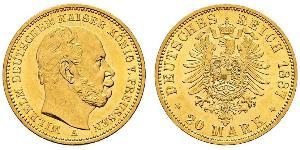 20 Mark Königreich Preußen (1701-1918) Gold Wilhelm I, German Emperor (1797-1888)