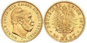 20 Mark Königreich Preußen (1701-1918) Gold Wilhelm I, German Emperor (1797-1888)