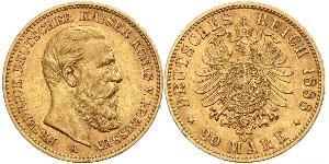 20 Mark Königreich Preußen (1701-1918) Gold Friedrich III. (Deutsches Reich) (1831-1888)