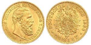 20 Mark Königreich Preußen (1701-1918) Gold Friedrich III. (Deutsches Reich) (1831-1888)