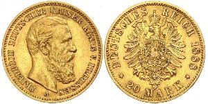 20 Mark Königreich Preußen (1701-1918) Gold Friedrich III. (Deutsches Reich) (1831-1888)