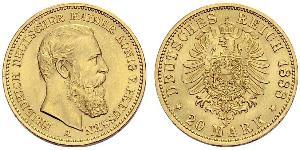 20 Mark Königreich Preußen (1701-1918) Gold Friedrich III. (Deutsches Reich) (1831-1888)