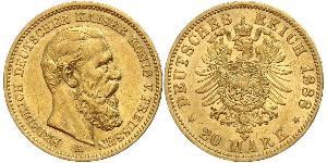 20 Mark Königreich Preußen (1701-1918) Gold Friedrich III. (Deutsches Reich) (1831-1888)