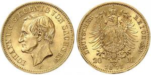 20 Mark Königreich Sachsen (1806 - 1918) Gold 