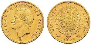 20 Mark Königreich Sachsen (1806 - 1918) Gold 