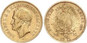 20 Mark Königreich Sachsen (1806 - 1918) Gold 