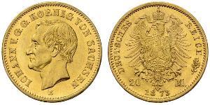 20 Mark Königreich Sachsen (1806 - 1918) Gold 