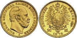 20 Mark Königreich Preußen (1701-1918) Gold Wilhelm I, German Emperor (1797-1888)