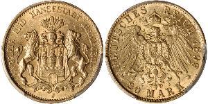20 Mark States of Germany Gold 