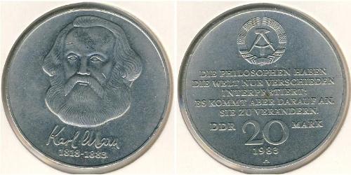 20 Mark Deutsche Demokratische Republik (1949-1990) Kupfer/Nickel Karl Marx