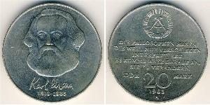 20 Mark República Democrática Alemana (1949-1990) Níquel/Cobre Karl Marx