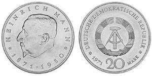 20 Mark República Democrática Alemana (1949-1990) Níquel/Cobre 