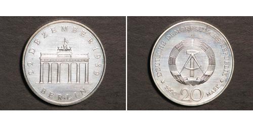 20 Mark República Democrática Alemana (1949-1990) Níquel/Cobre/Plata 