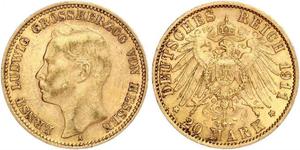 20 Mark Grand-duché de Hesse (1806 - 1918) Or Ernest-Louis de Hesse (1868 - 1937)