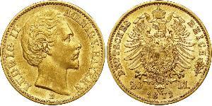 20 Mark Royaume de Bavière (1806 - 1918) Or Louis Ier de Bavière(1786 – 1868)