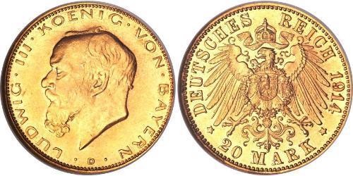20 Mark Royaume de Bavière (1806 - 1918) Or 