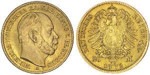 20 Mark Royaume de Prusse (1701-1918) Or Wilhelm I, German Emperor (1797-1888)