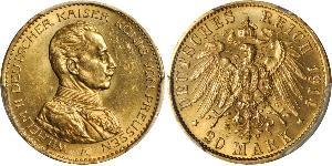 20 Mark Royaume de Prusse (1701-1918) Or Wilhelm II, German Emperor (1859-1941)