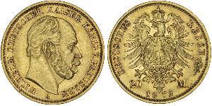 20 Mark Royaume de Prusse (1701-1918) Or Wilhelm I, German Emperor (1797-1888)