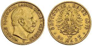 20 Mark Royaume de Prusse (1701-1918) Or Wilhelm I, German Emperor (1797-1888)
