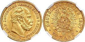 20 Mark Royaume de Prusse (1701-1918) Or Wilhelm I, German Emperor (1797-1888)
