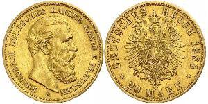 20 Mark Royaume de Prusse (1701-1918) Or Frédéric III (Empire allemand) (1831-1888)