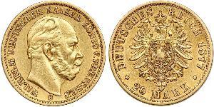 20 Mark Royaume de Prusse (1701-1918) Or Wilhelm I, German Emperor (1797-1888)
