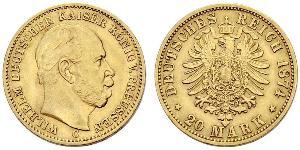 20 Mark Royaume de Prusse (1701-1918) Or Wilhelm I, German Emperor (1797-1888)