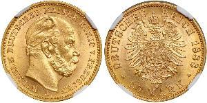 20 Mark Royaume de Prusse (1701-1918) Or Wilhelm I, German Emperor (1797-1888)