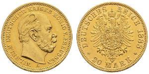 20 Mark Royaume de Prusse (1701-1918) Or Wilhelm I, German Emperor (1797-1888)