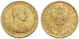 20 Mark Royaume de Prusse (1701-1918) Or Wilhelm II, German Emperor (1859-1941)
