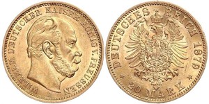 20 Mark Royaume de Prusse (1701-1918) Or Wilhelm I, German Emperor (1797-1888)