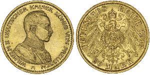 20 Mark Royaume de Prusse (1701-1918) Or Wilhelm II, German Emperor (1859-1941)