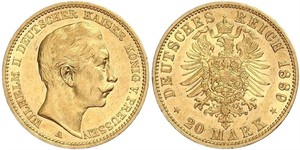 20 Mark Royaume de Prusse (1701-1918) Or Wilhelm II, German Emperor (1859-1941)