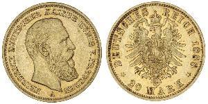 20 Mark Royaume de Prusse (1701-1918) Or Frédéric III (Empire allemand) (1831-1888)