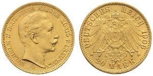 20 Mark Royaume de Prusse (1701-1918) Or Wilhelm II, German Emperor (1859-1941)