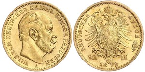 20 Mark Royaume de Prusse (1701-1918) Or Wilhelm I, German Emperor (1797-1888)