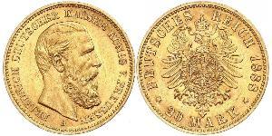 20 Mark Royaume de Prusse (1701-1918) Or Frédéric III (Empire allemand) (1831-1888)
