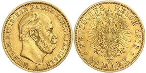 20 Mark Royaume de Prusse (1701-1918) Or Wilhelm I, German Emperor (1797-1888)