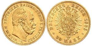 20 Mark Royaume de Prusse (1701-1918) Or Wilhelm I, German Emperor (1797-1888)