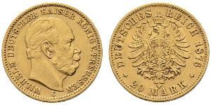 20 Mark Royaume de Prusse (1701-1918) Or Wilhelm I, German Emperor (1797-1888)