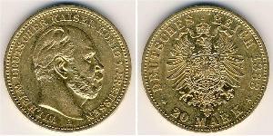 20 Mark Royaume de Prusse (1701-1918) Or Wilhelm I, German Emperor (1797-1888)