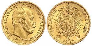 20 Mark Royaume de Prusse (1701-1918) Or Wilhelm I, German Emperor (1797-1888)