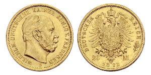 20 Mark Royaume de Prusse (1701-1918) Or Wilhelm I, German Emperor (1797-1888)