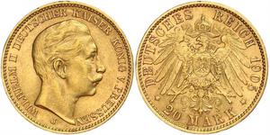 20 Mark Royaume de Prusse (1701-1918) Or Wilhelm II, German Emperor (1859-1941)