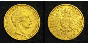 20 Mark Royaume de Prusse (1701-1918) Or Wilhelm II, German Emperor (1859-1941)